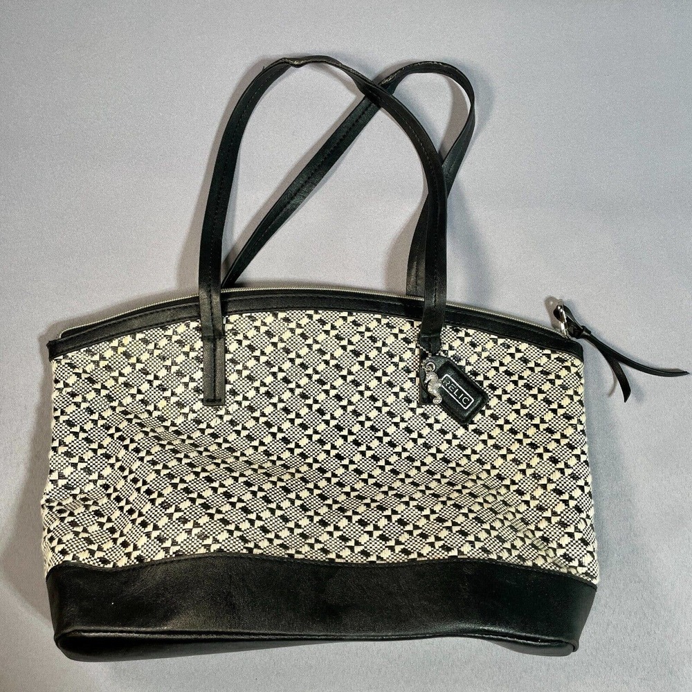 Relic Shoulder Bag Womens Medium White Checkered Purse Seahorse Charm Classic